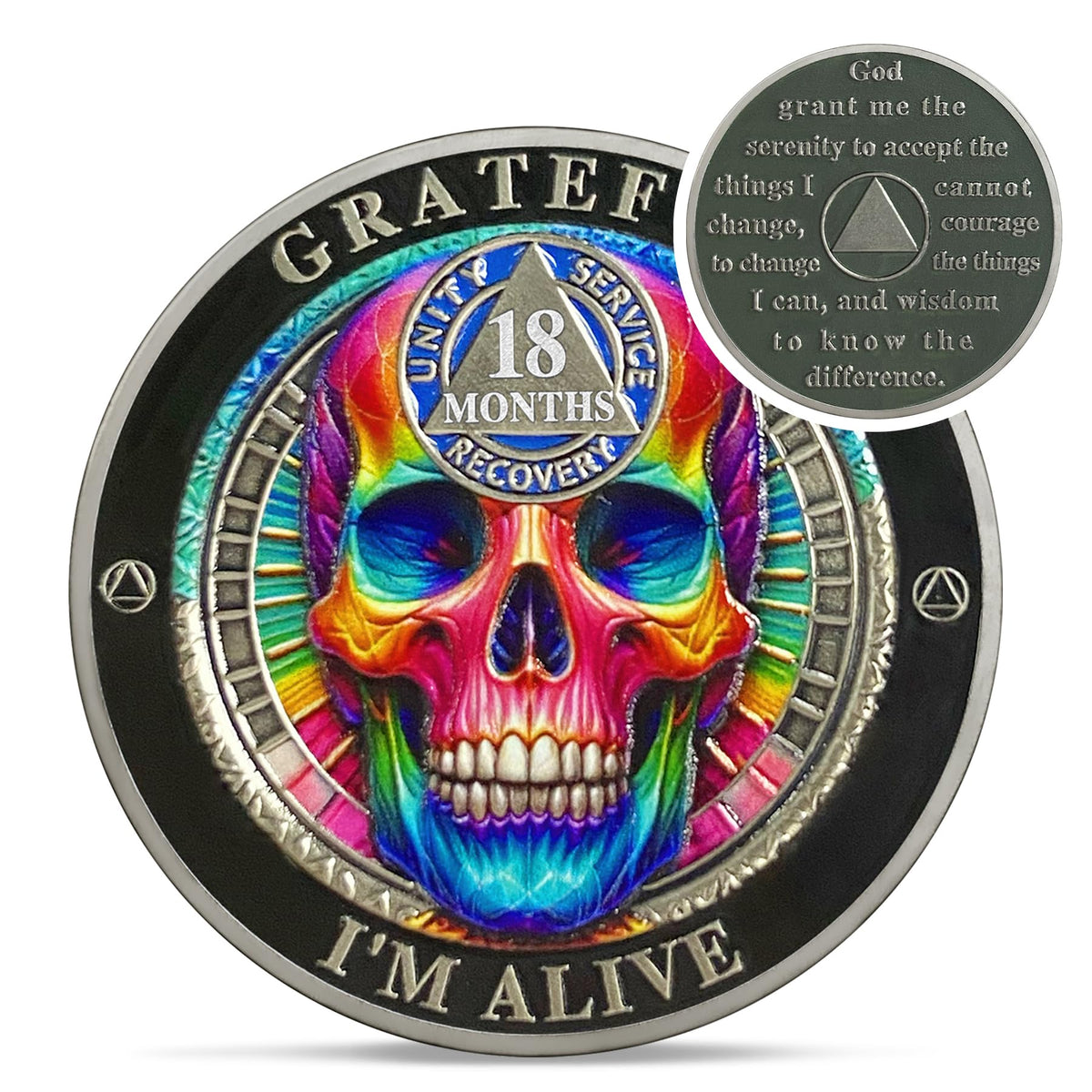 Rainbow Skull Sobriety Coin Coin With Meaning