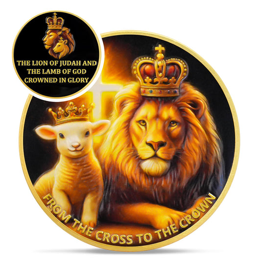 Lion and Lamb Christian Challenge Coin coin with meaning