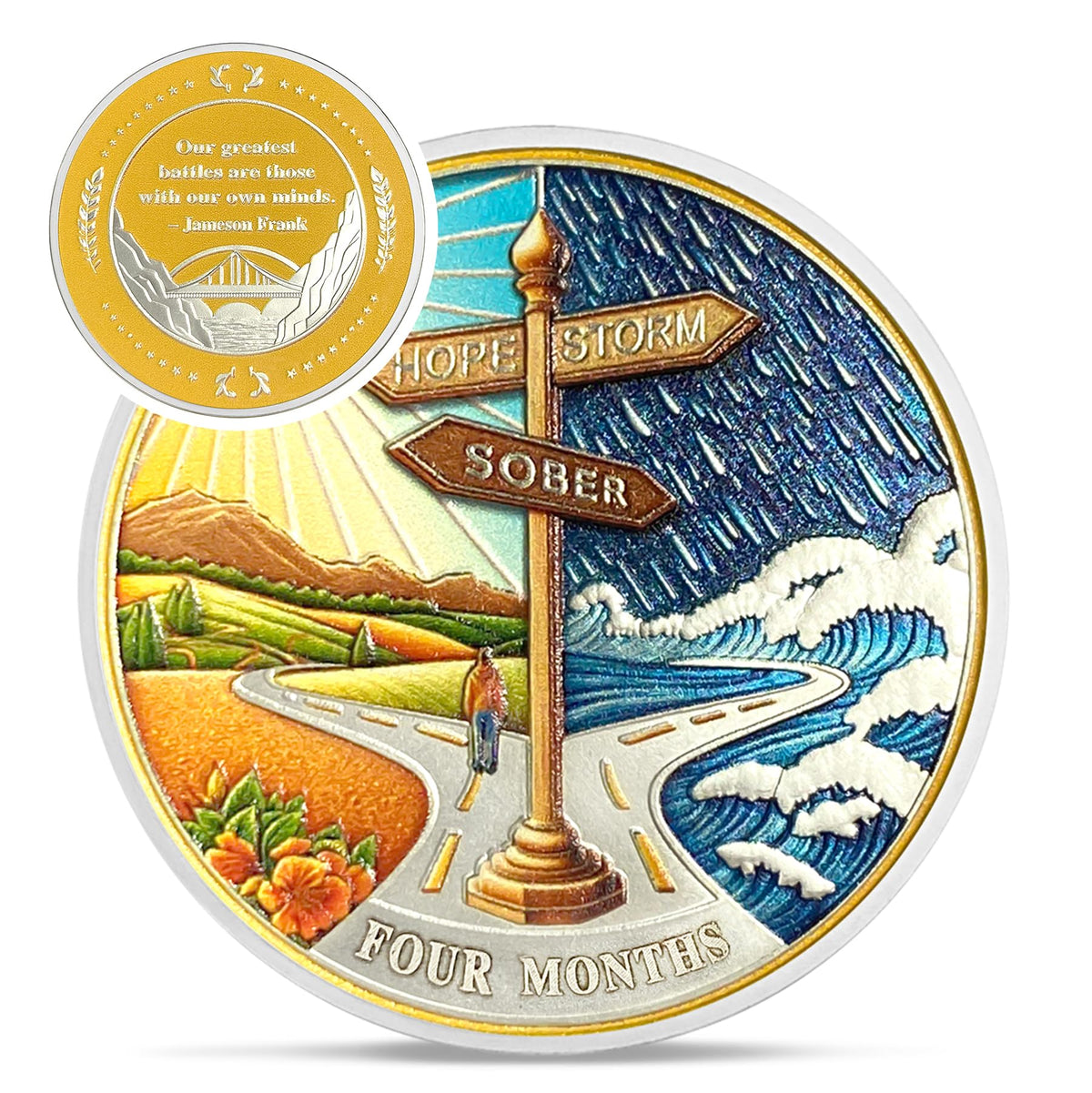 Signpost Sobriety Coin Coin With Meaning