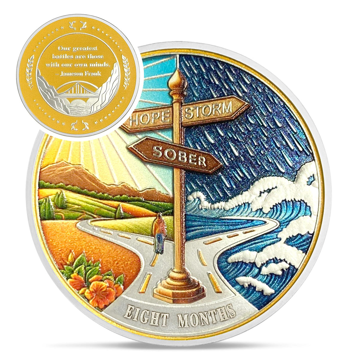 Signpost Sobriety Coin Coin With Meaning