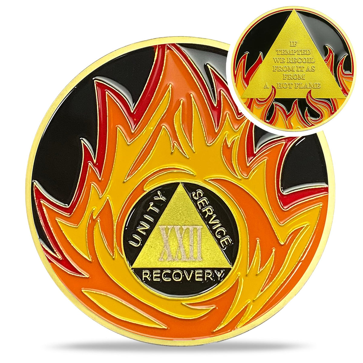 Flames Sobriety Coin Coin With Meaning