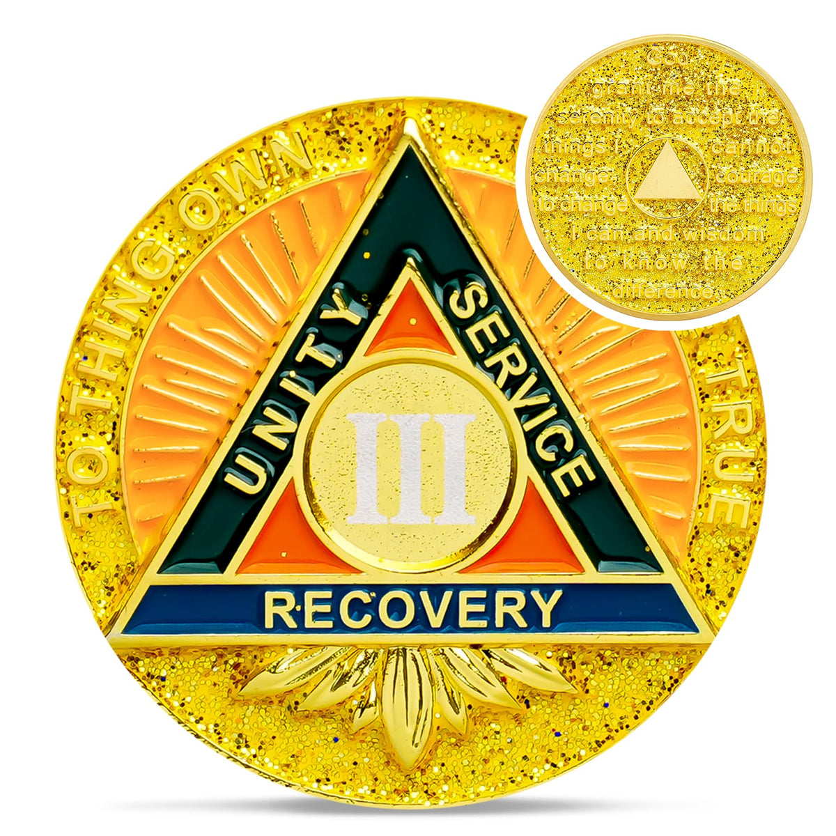 True Self sobriety coin design for early recovery anniversaries