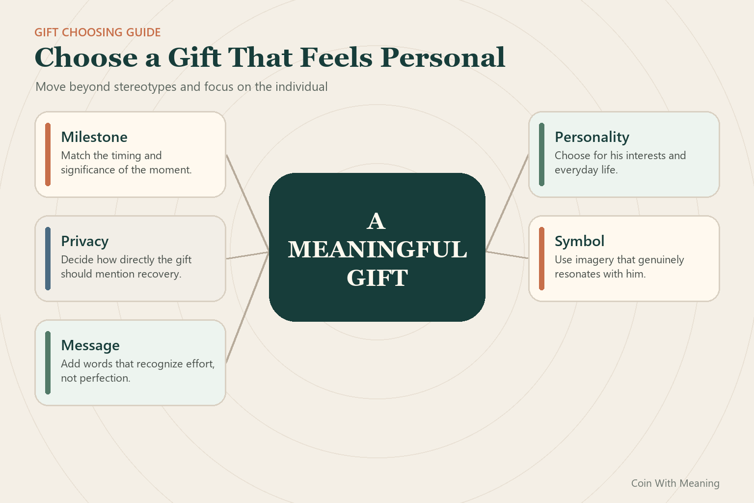 Five-part formula for choosing a respectful sobriety gift for a man