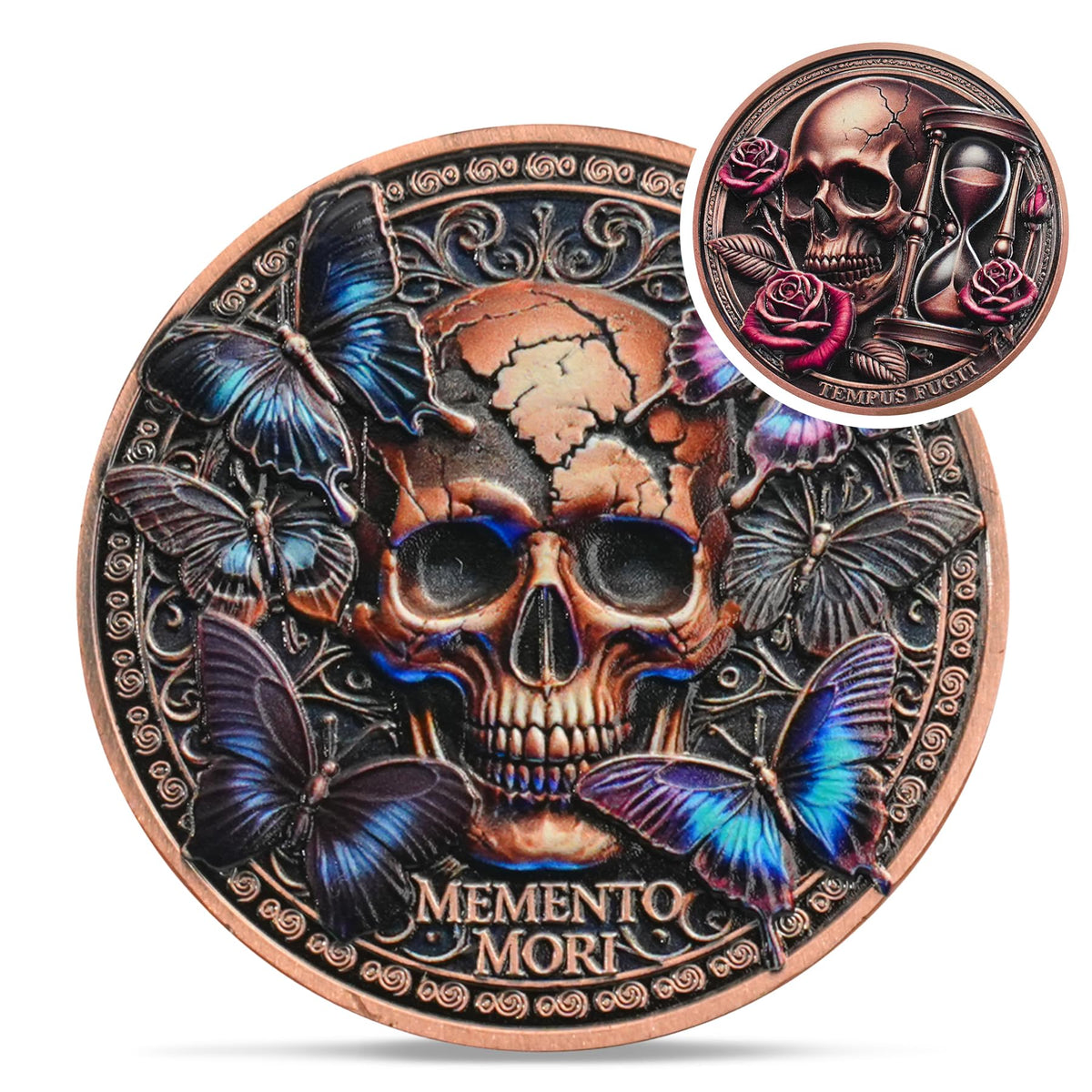 Butterfly Skull Memento Mori Coin Coin With Meaning