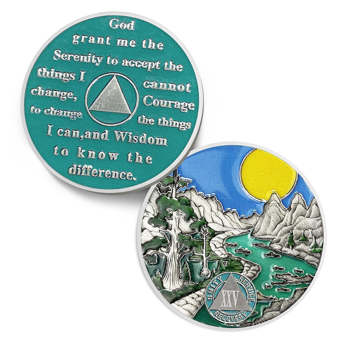 Forest River Tree Sobriety Coin Coin With Meaning