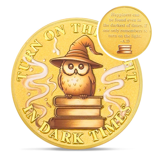 Magic owl inspirational challenge coin wisdom encouragement gift
