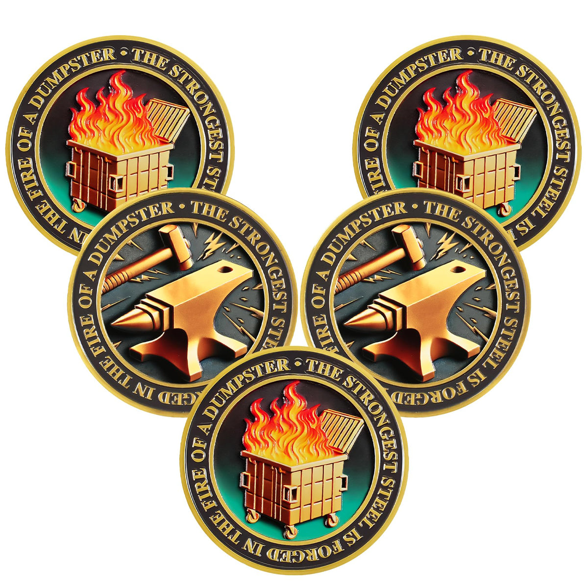 Jian Bian Dumpster Fire Coin Coin With Meaning