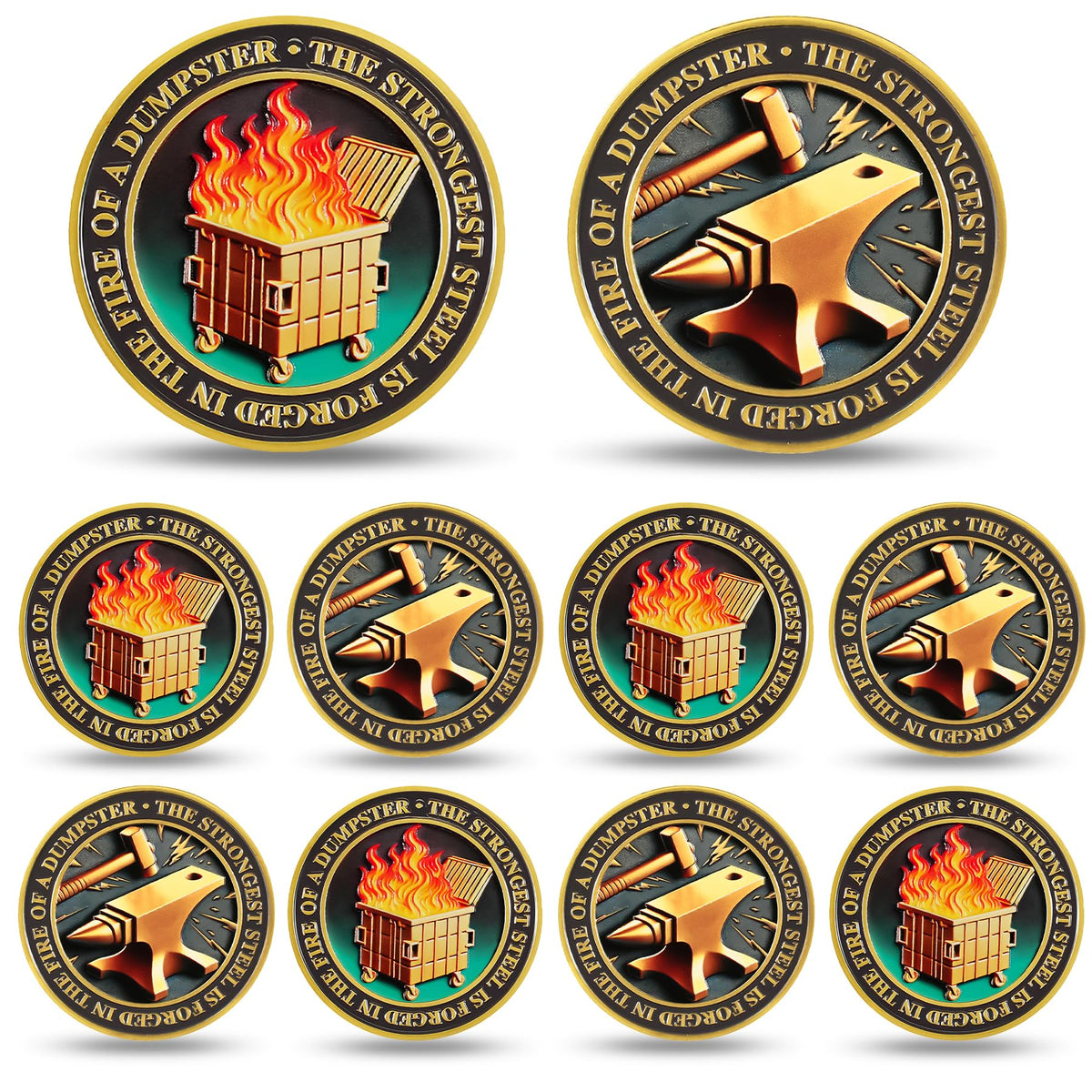 Jian Bian Dumpster Fire Coin Coin With Meaning