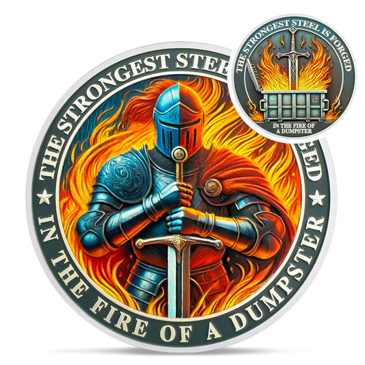 Knight Dumpster Fire Coin Coin With Meaning