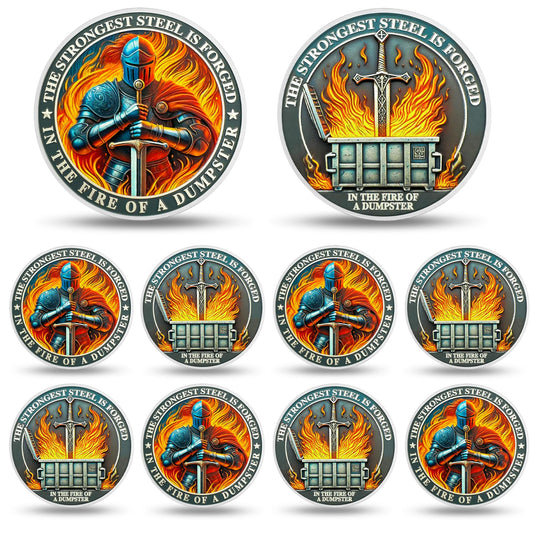 Knight Dumpster Fire Coin Coin With Meaning