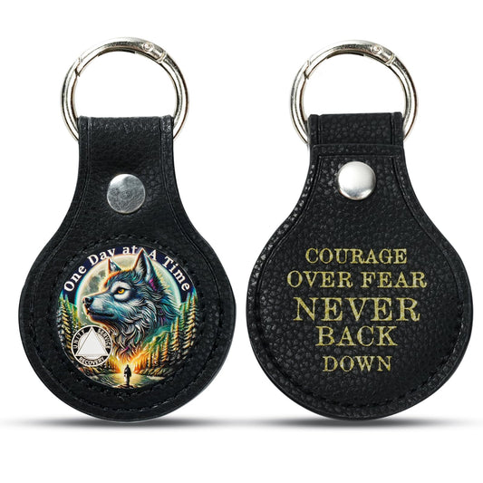 Letter Black Keychain Coin With Meaning
