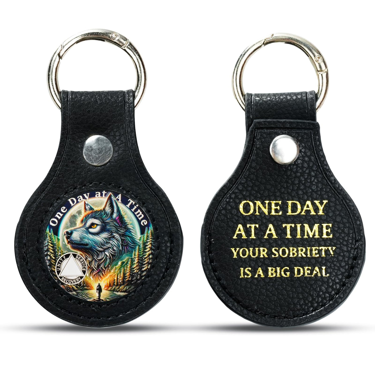 Letter Black Keychain Coin With Meaning