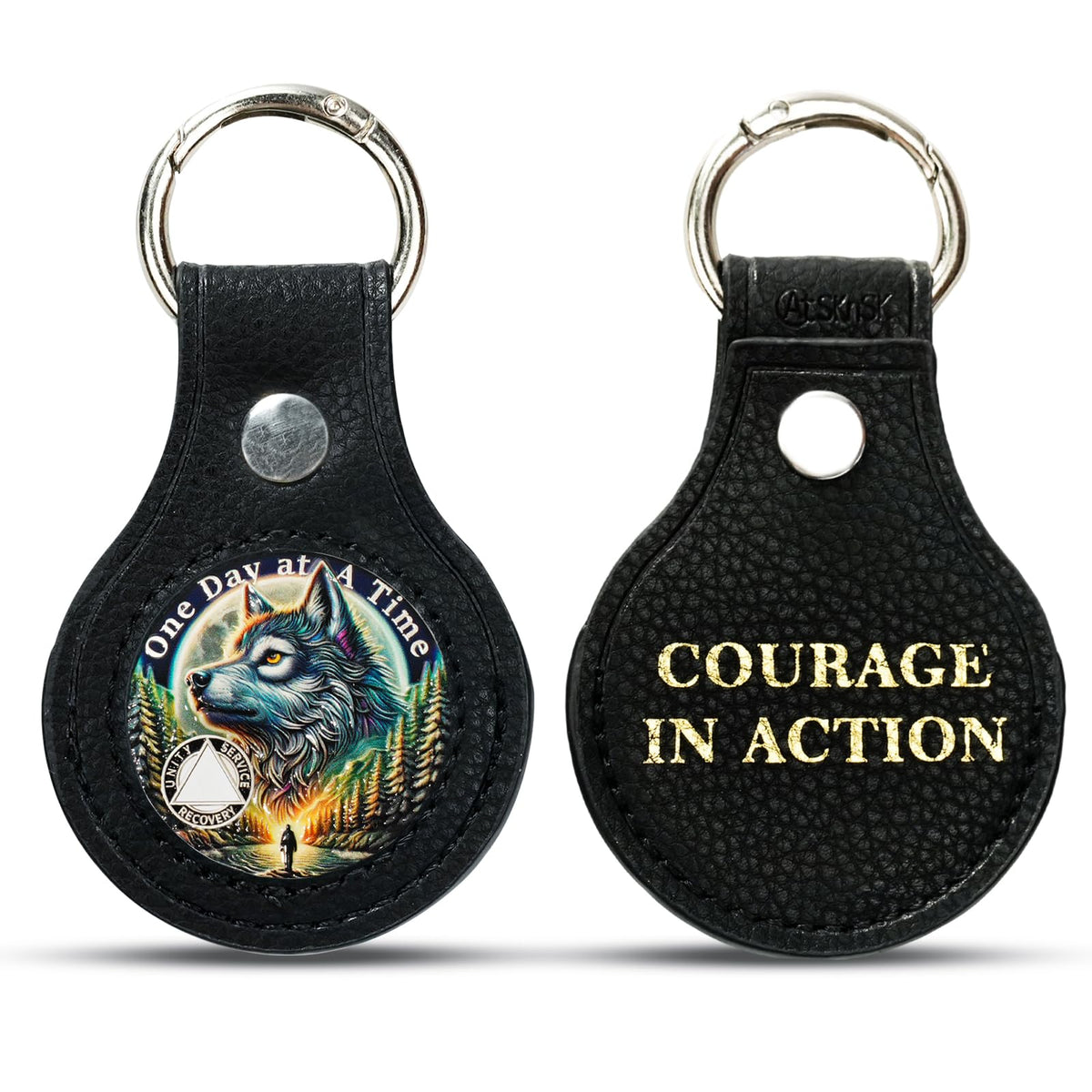 Letter Black Keychain Coin With Meaning