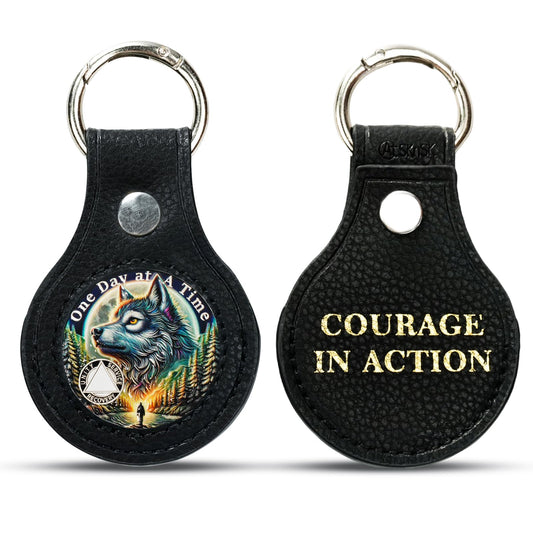Letter Black Keychain Coin With Meaning