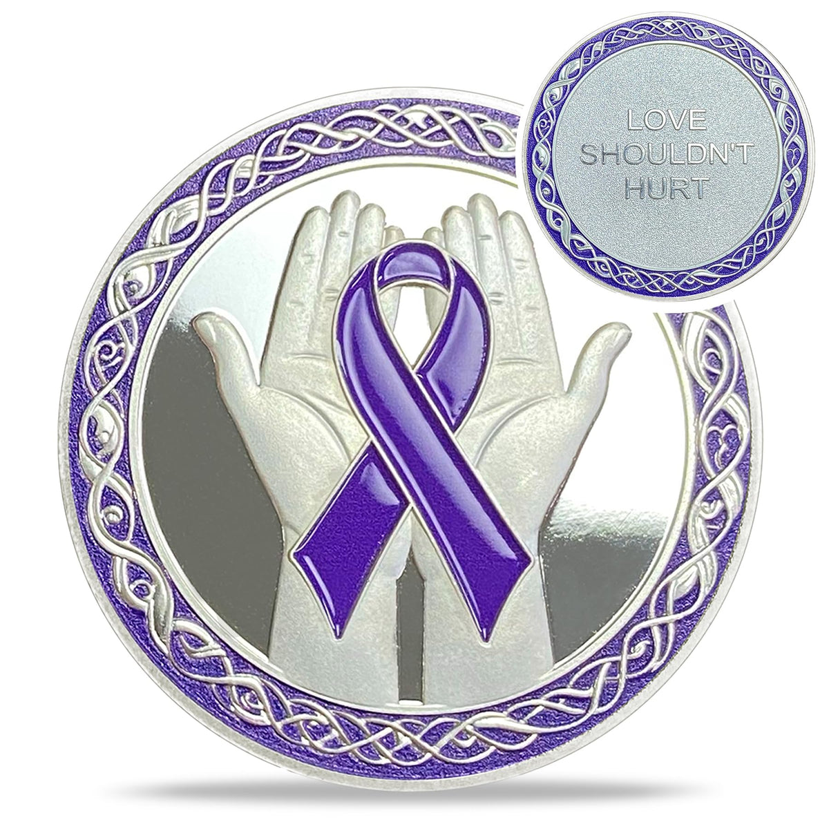 Domestic violence awareness coin support solidarity token