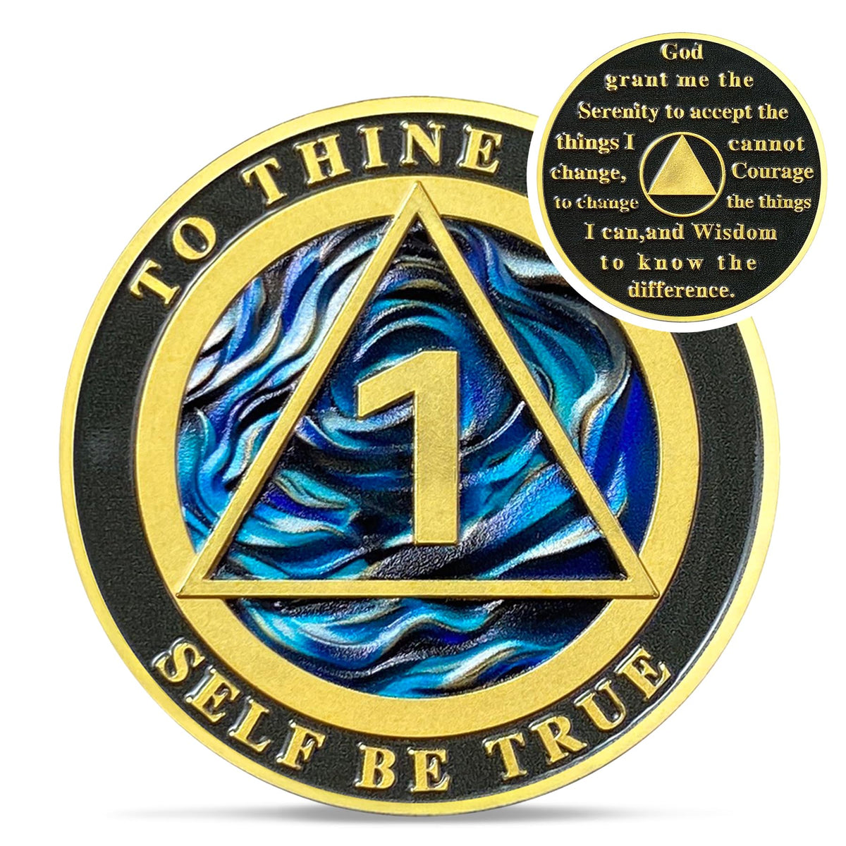 Water Blue Sobriety Coin Coin With Meaning