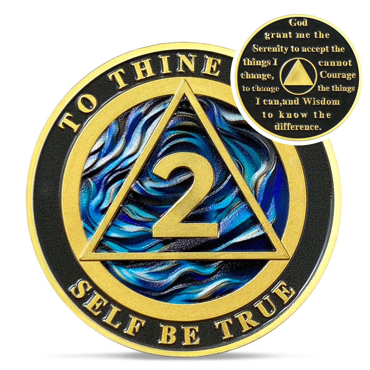 Water Blue Sobriety Coin Coin With Meaning