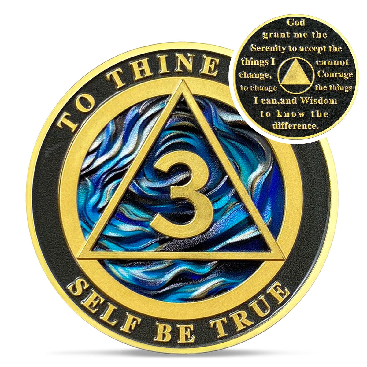Water Blue Sobriety Coin Coin With Meaning