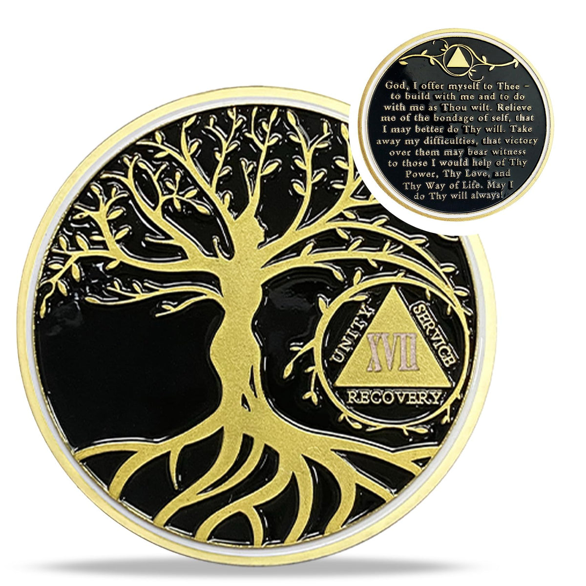 Tree of Life recovery coin marking meaningful sobriety progress