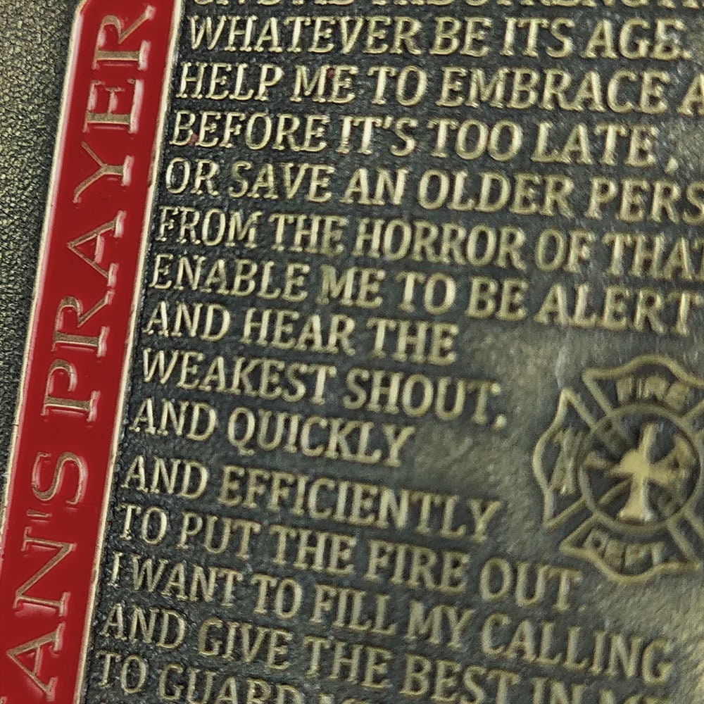 Firefighter Prayer Challenge Coin Cross Fire Axe Helmet Gear Featured/gift for Him for father decowoodo
