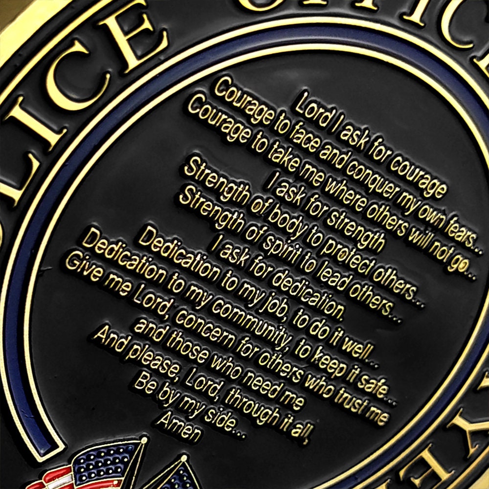 US Police Protector St. Michael Challenge Coin Officers Prayer Gold Coin/gift for Him for father decowoodo