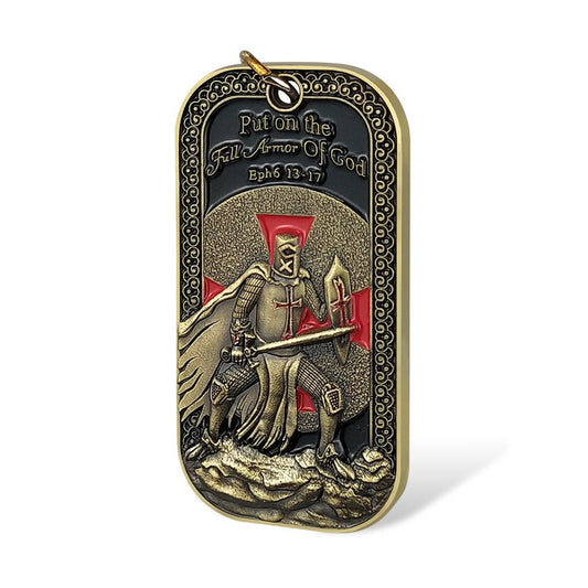 Put On The Full Armor of God Dog Tag Eph:6 13-17 Featured Challenge Coin Pendant decowoodo