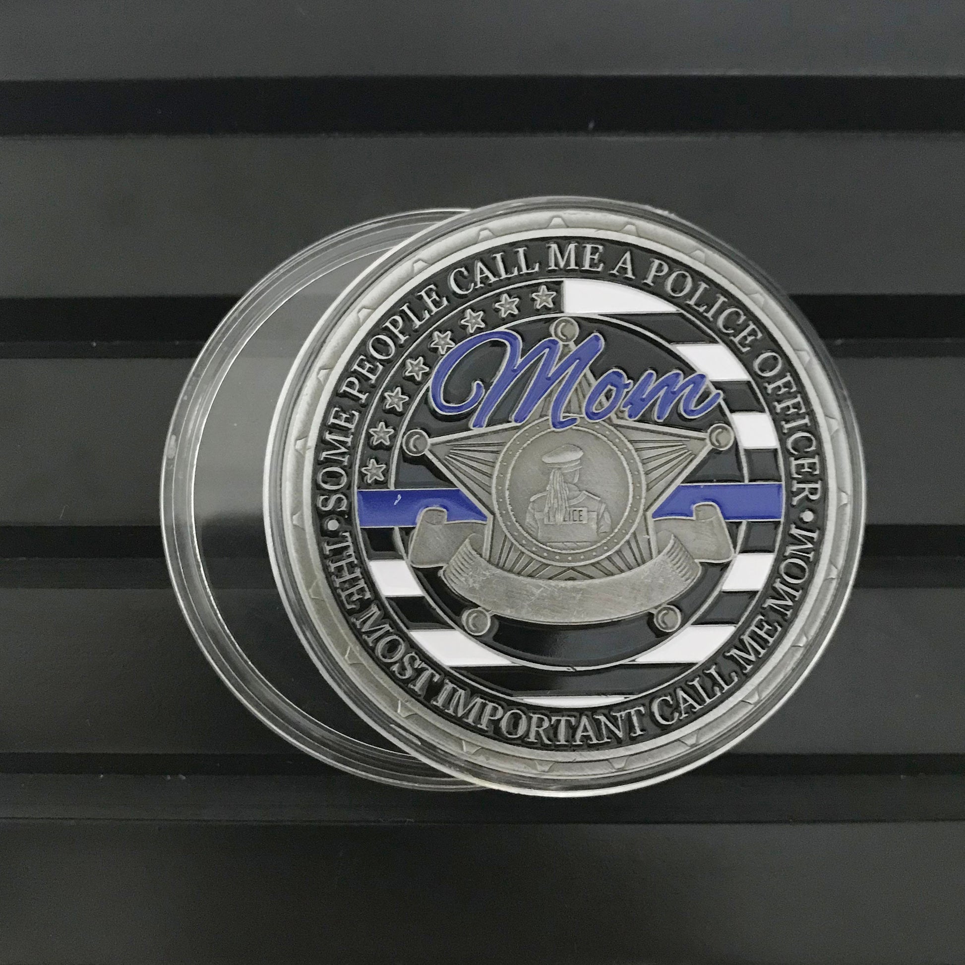 Police officer Dad Challenge coin Retirement graduation gift for him for father  police officer's prayer Thin blue lives matter DecoWoodo